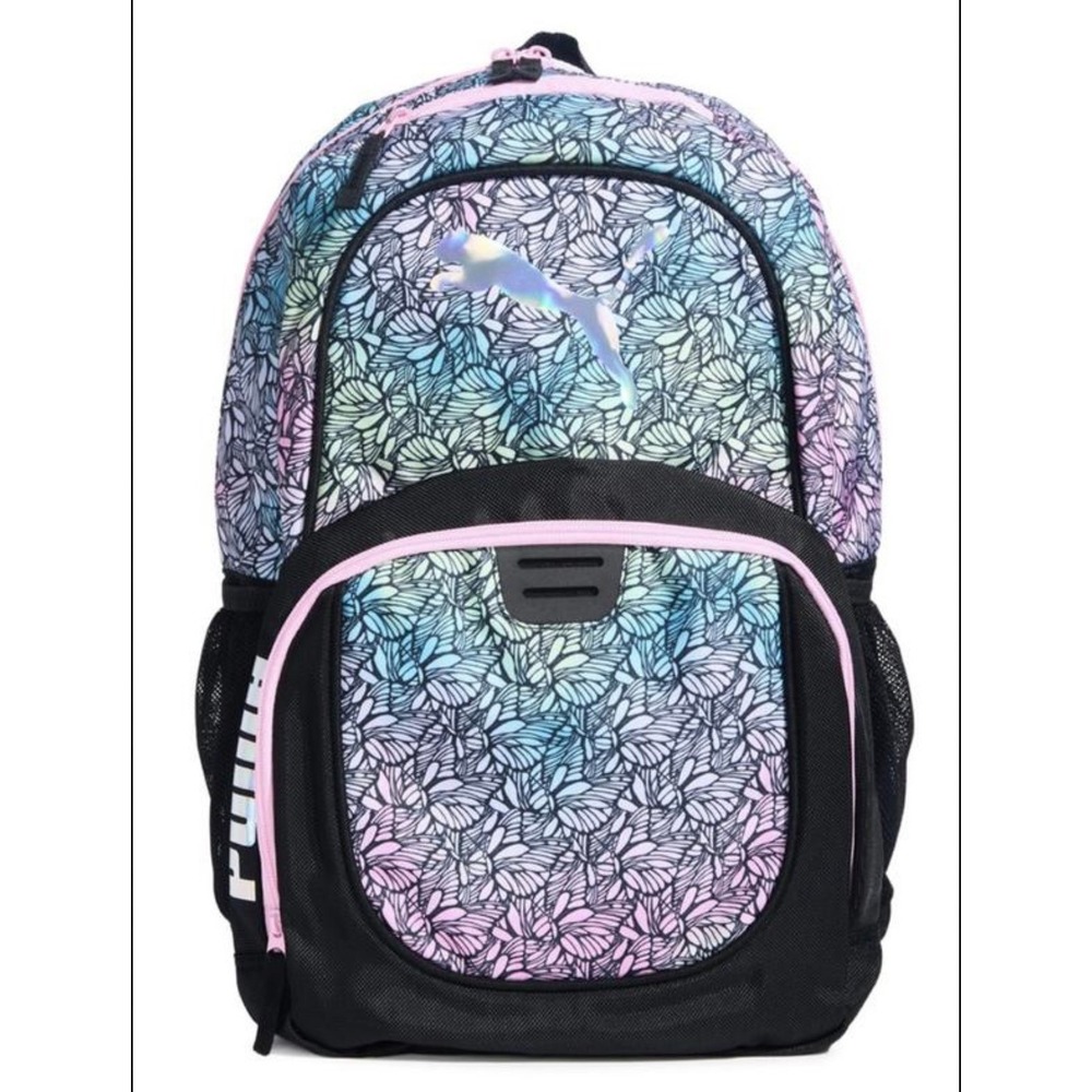 Puma Backpack Women OS Floral Pastel Pink Blue 15" Laptop Sleeve NEW